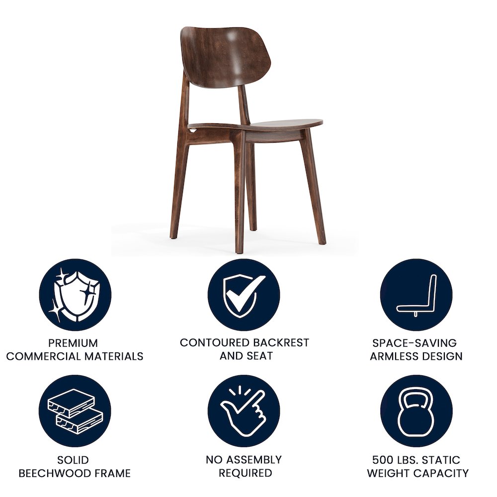 Verona Solid Wood Dining Chair with Curved Oval Backrest in Antique Copper. Picture 4