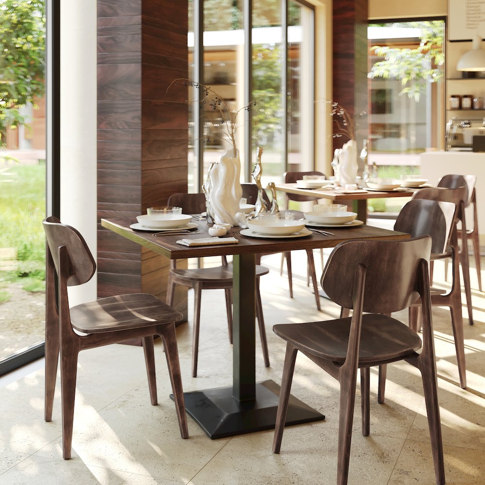 Verona Solid Wood Dining Chair with Curved Oval Backrest in Antique Copper. Picture 3