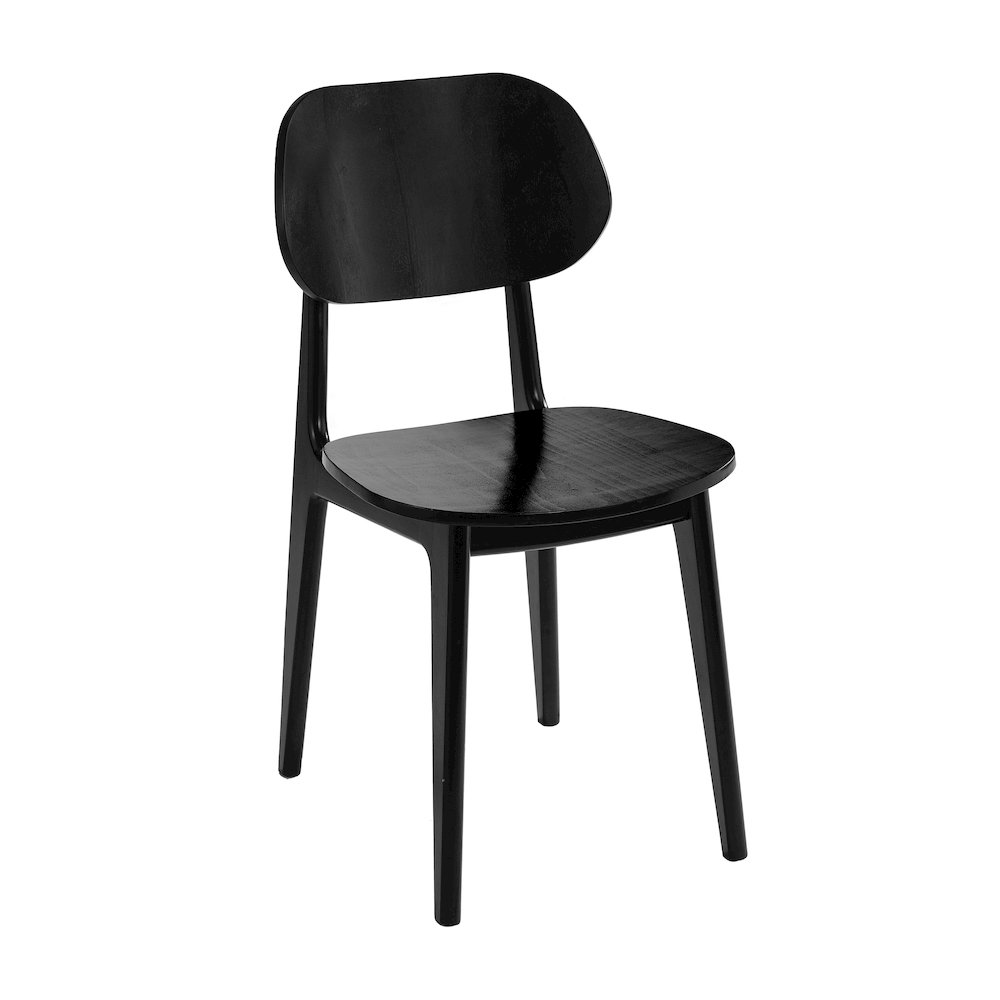 Verona Solid Wood Dining Chair with Curved Oval Backrest in Black. Picture 1