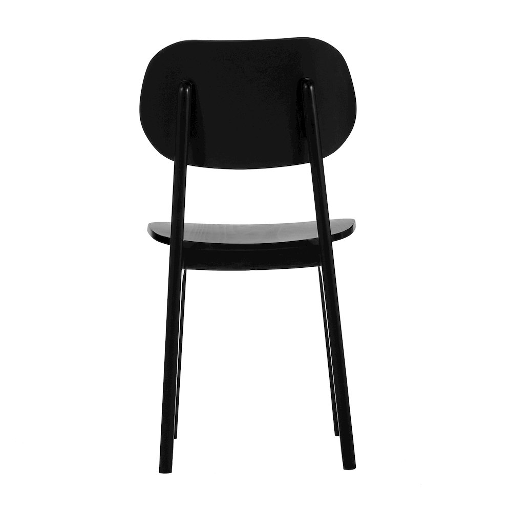 Verona Solid Wood Dining Chair with Curved Oval Backrest in Black. Picture 11