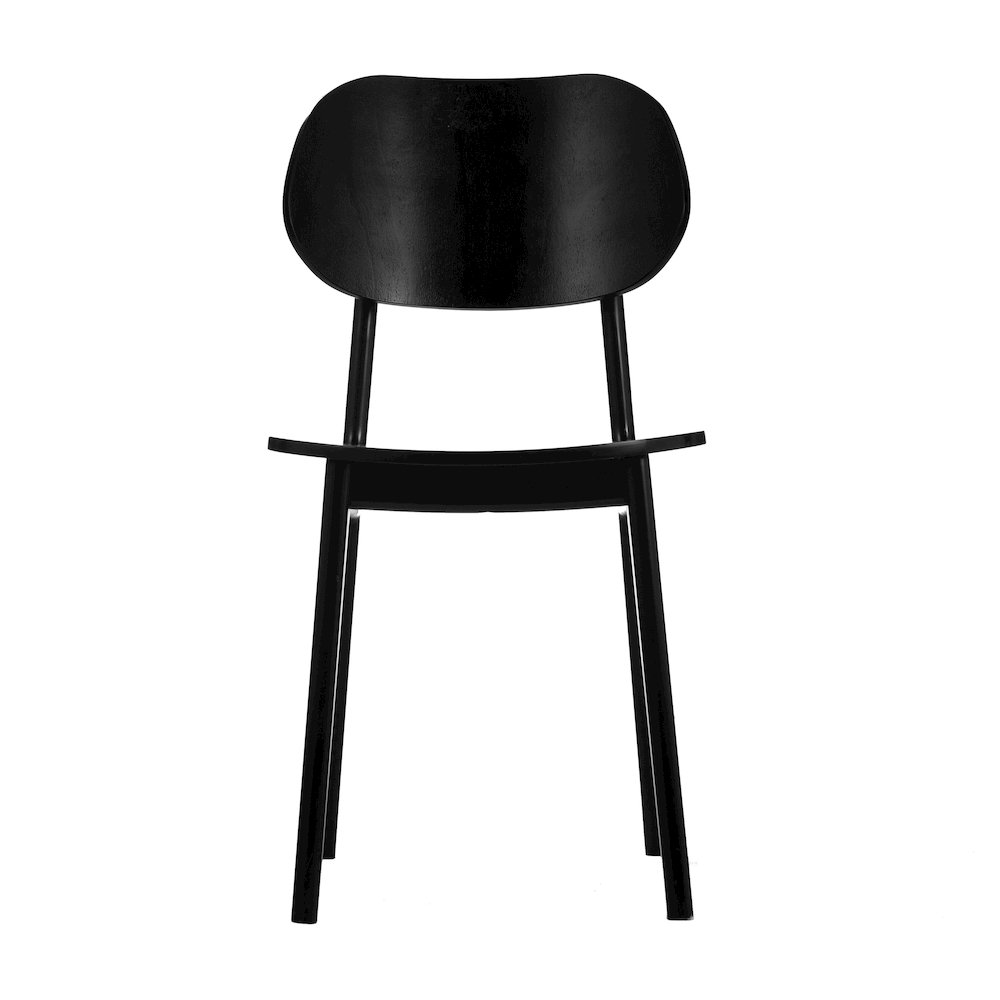 Verona Solid Wood Dining Chair with Curved Oval Backrest in Black. Picture 14