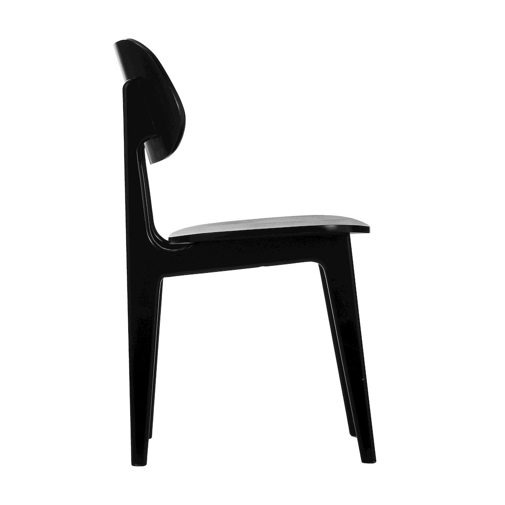 Verona Solid Wood Dining Chair with Curved Oval Backrest in Black. Picture 13