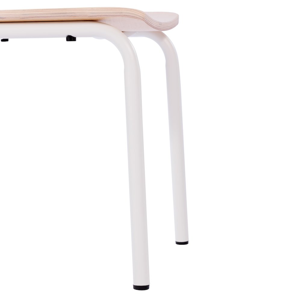 Cyprus Solid Wood Dining Chair with White Metal Frame and Antique White Finish. Picture 13