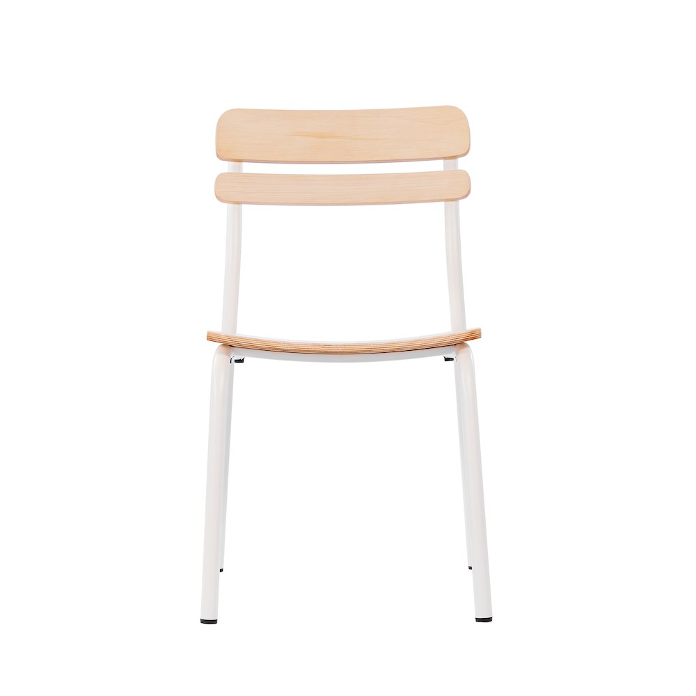 Cyprus Solid Wood Dining Chair with White Metal Frame and Antique White Finish. Picture 11