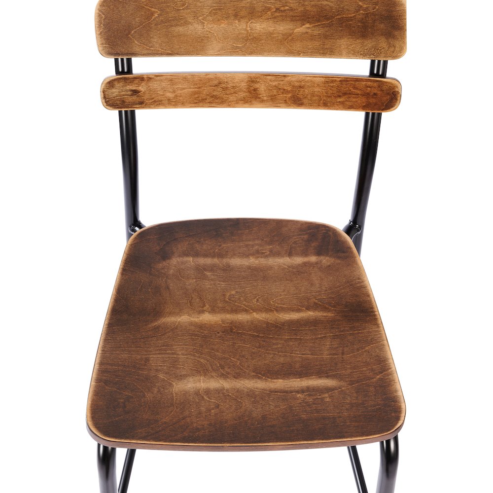 Cyprus Solid Wood Bar Stool with Black Metal Frame and Antique Copper Finish. Picture 11