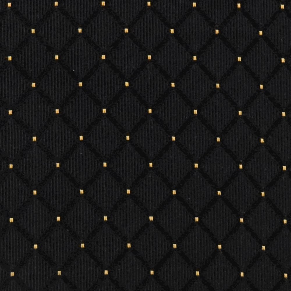 18.5''W Stacking Church Chair in Black Dot Patterned Fabric - Gold Vein Frame. Picture 12