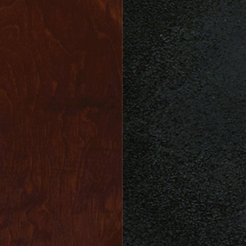 Black Grid Back Metal Restaurant Chair - Walnut Wood Seat. Picture 5
