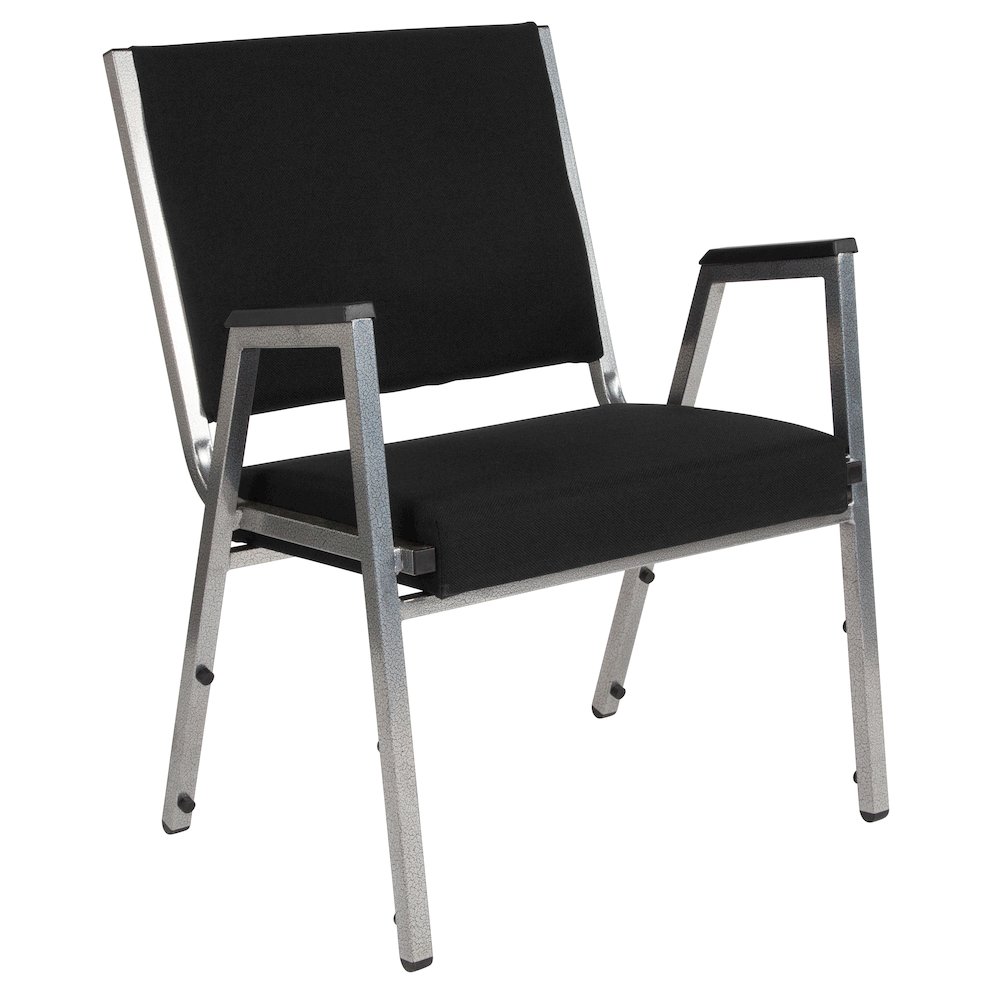1000 lb. Rated Black Antimicrobial Fabric Bariatric Medical Reception Arm Chair. Picture 1