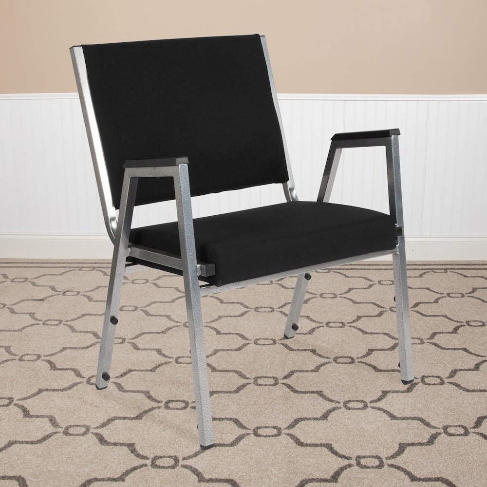 1000 lb. Rated Black Antimicrobial Fabric Bariatric Medical Reception Arm Chair. Picture 2
