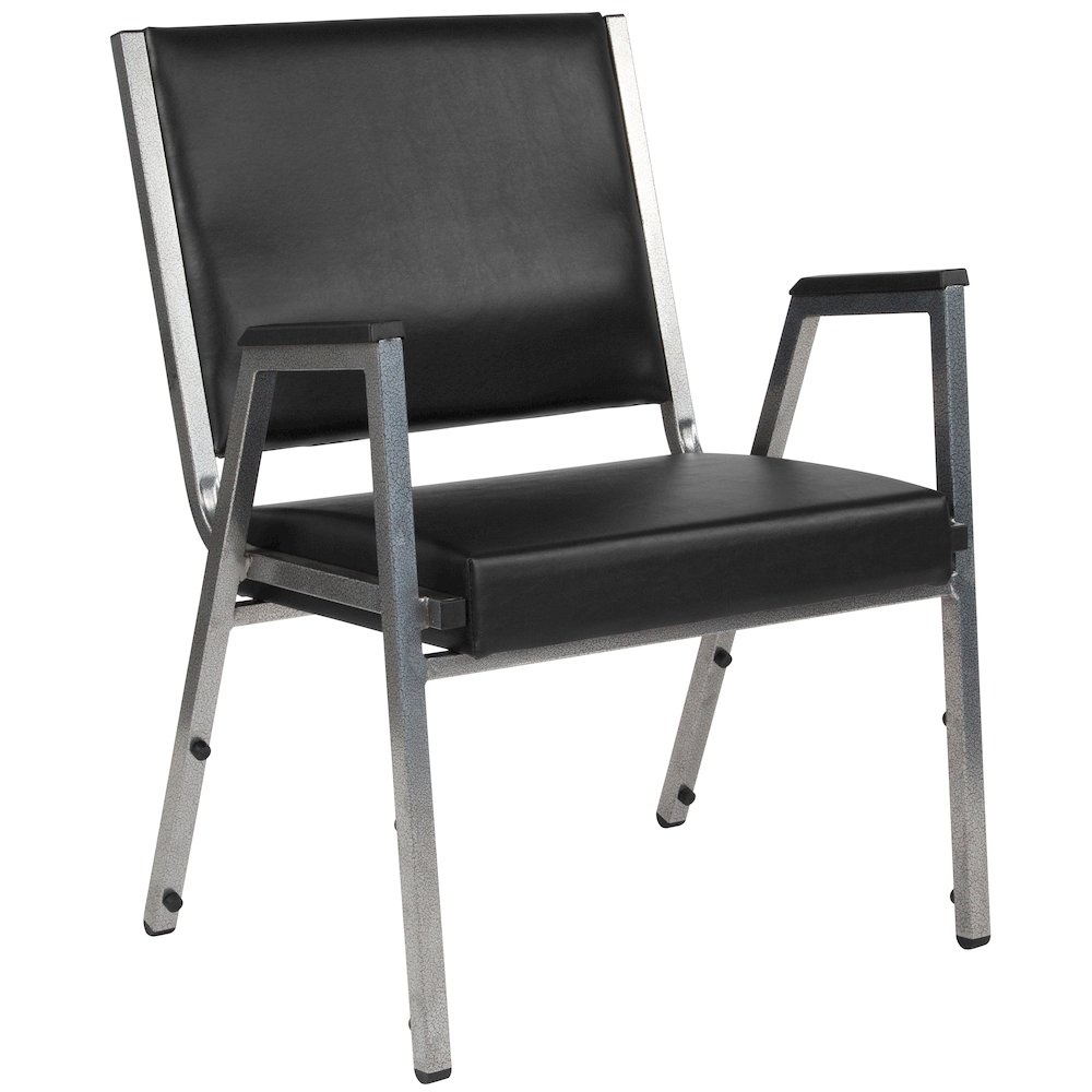 1000 lb. Rated Black Antimicrobial Vinyl Bariatric Medical Reception Arm Chair. Picture 1