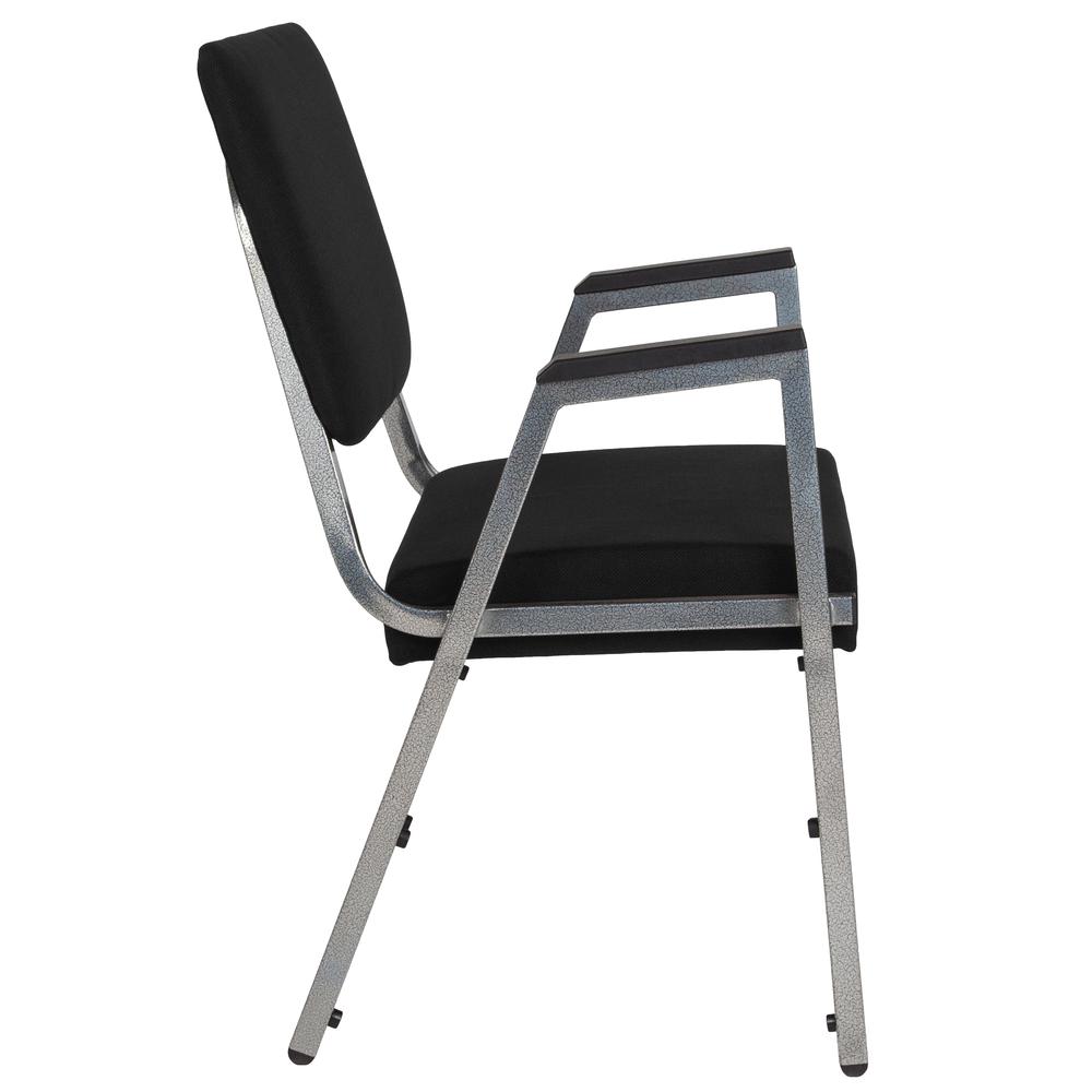 1000 lb. Rated Black Medical Reception Arm Chair with 3/4 Panel Back. Picture 2
