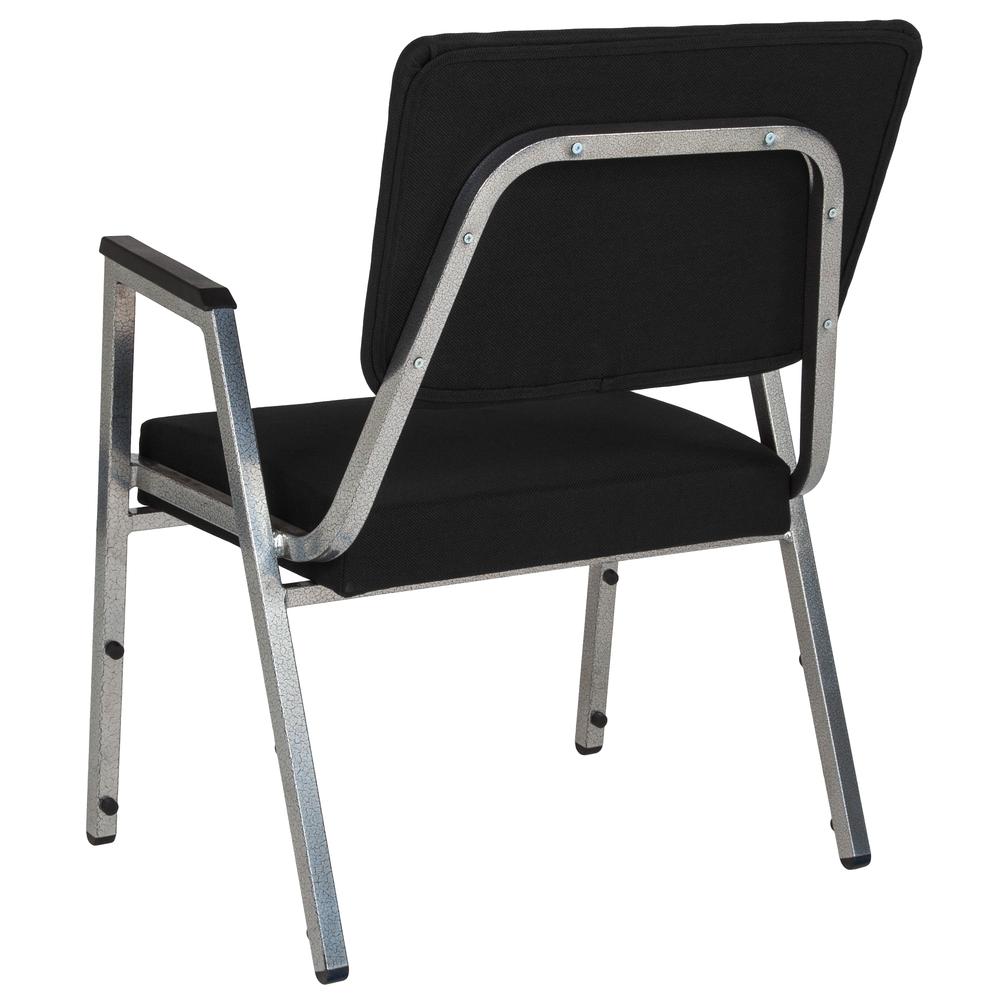 1000 lb. Rated Black Medical Reception Arm Chair with 3/4 Panel Back. Picture 3