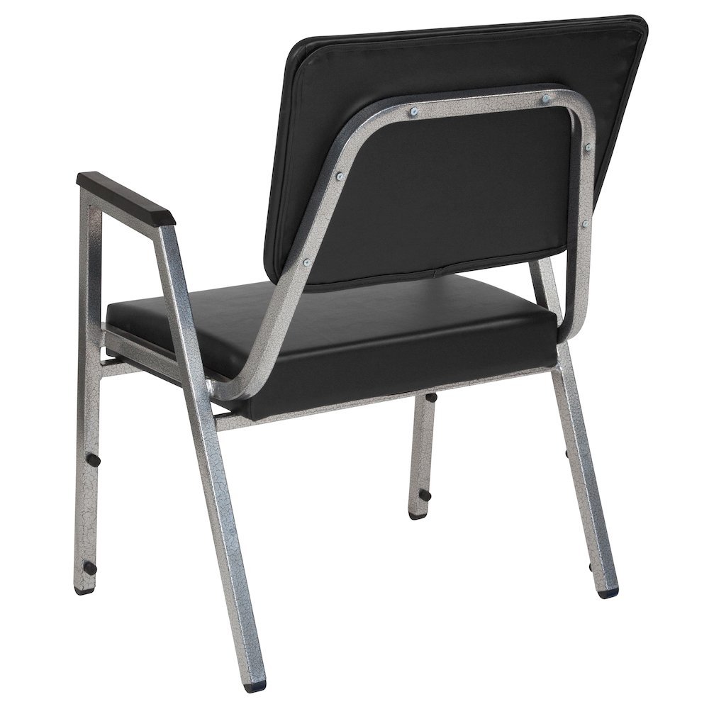 1000 lb. Rated Black Medical Reception Arm Chair with 3/4 Panel Back. Picture 6