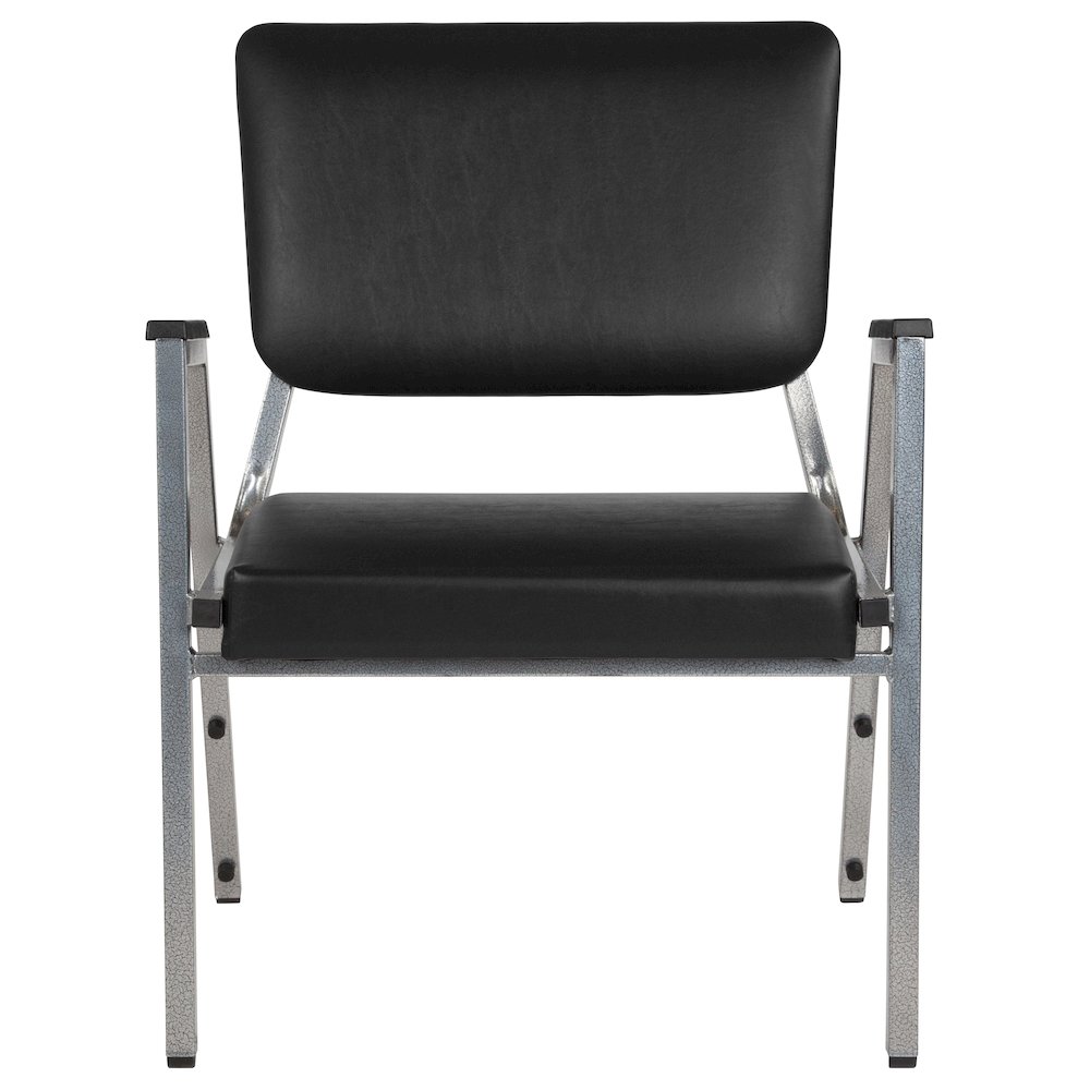 1000 lb. Rated Black Medical Reception Arm Chair with 3/4 Panel Back. Picture 9