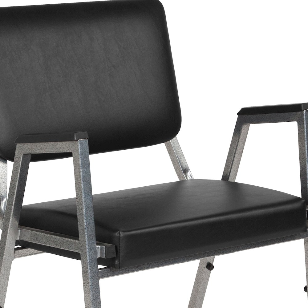 1000 lb. Rated Black Medical Reception Arm Chair with 3/4 Panel Back. Picture 7
