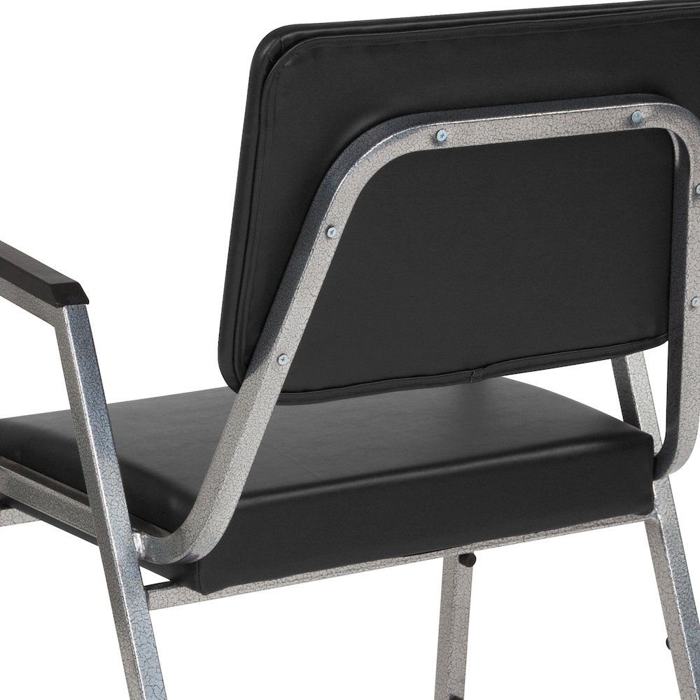 1000 lb. Rated Black Medical Reception Arm Chair with 3/4 Panel Back. Picture 10