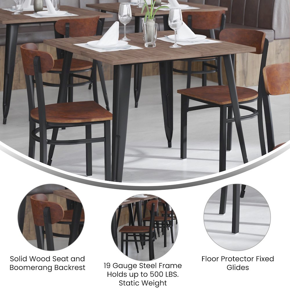 Commercial Grade Dining Chair with Solid Wood Back and Seat. Picture 4