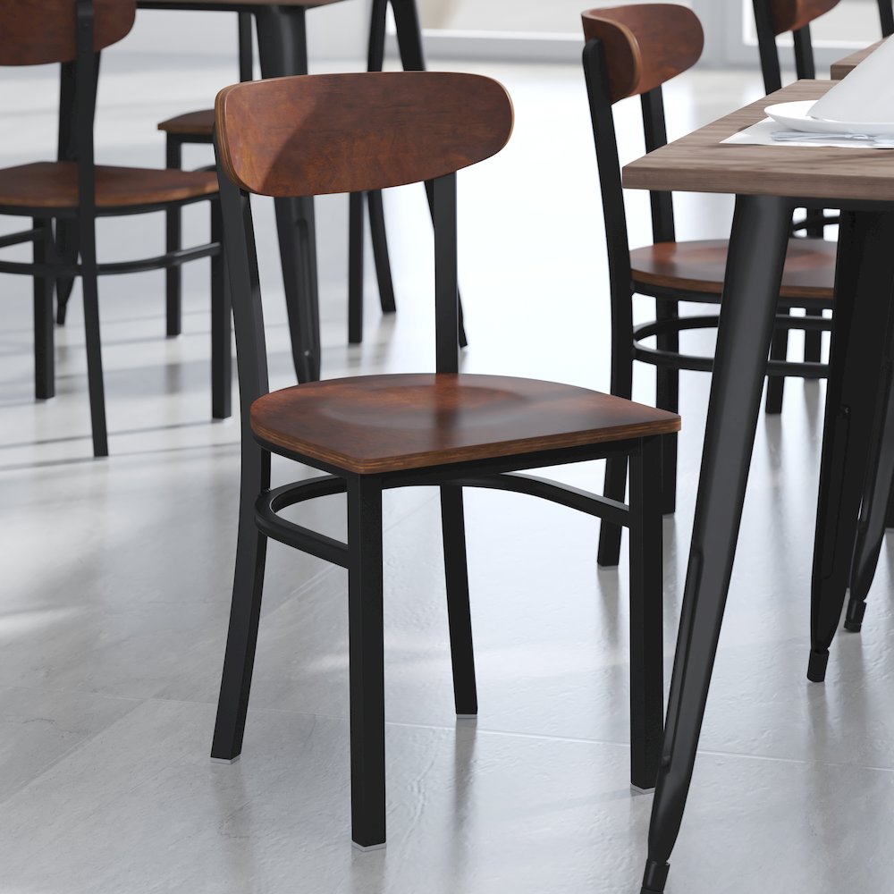 Commercial Grade Dining Chair with Solid Wood Back and Seat. Picture 2