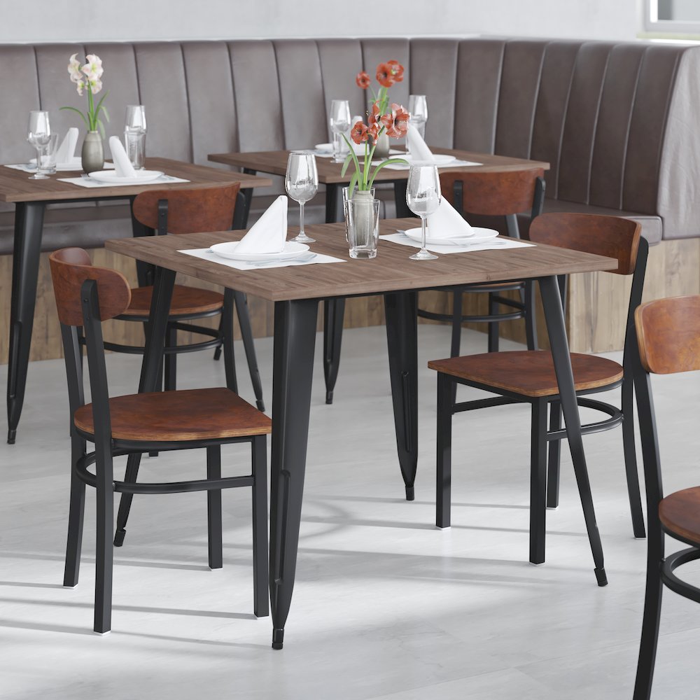 Commercial Grade Dining Chair with Solid Wood Back and Seat. Picture 6
