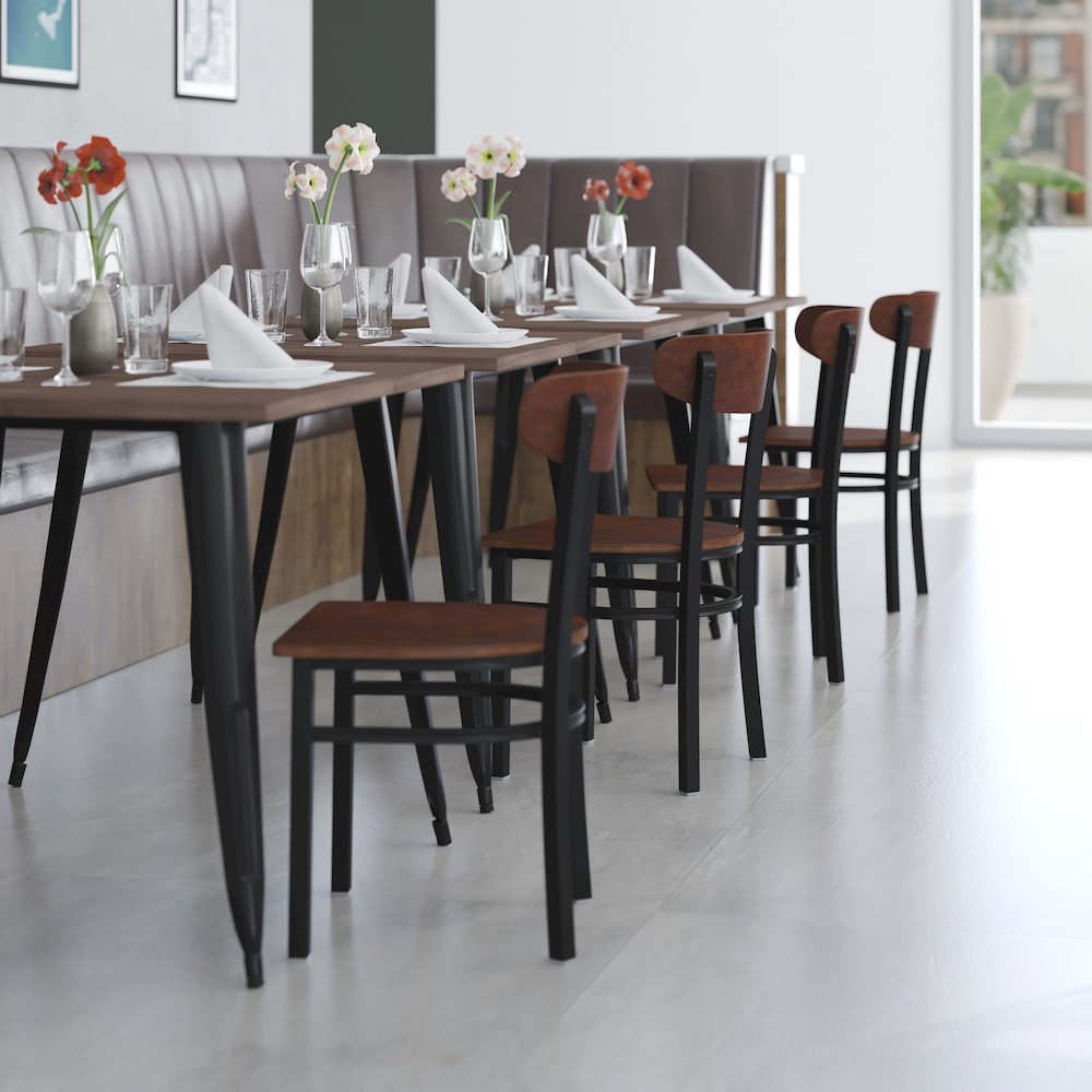 Commercial Grade Dining Chair with Solid Wood Back and Seat. Picture 7