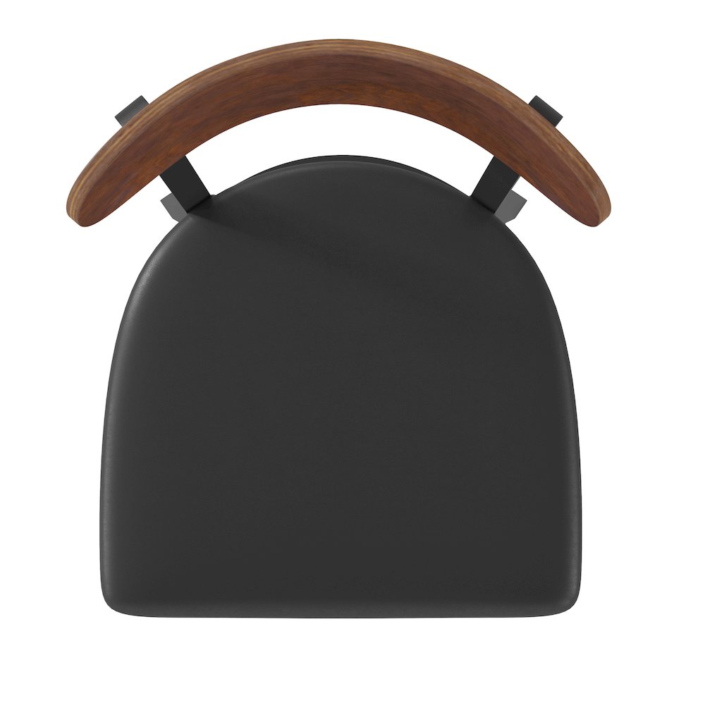 Commercial Bar Stool with Vinyl Upholstered Seat and Wood Boomerang Back. Picture 11