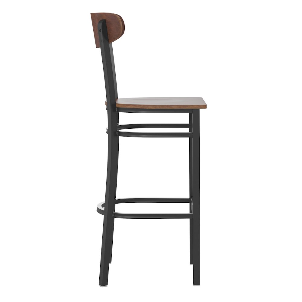Commercial Grade Bar Stool with Solid Wood Back and Seat. Picture 9