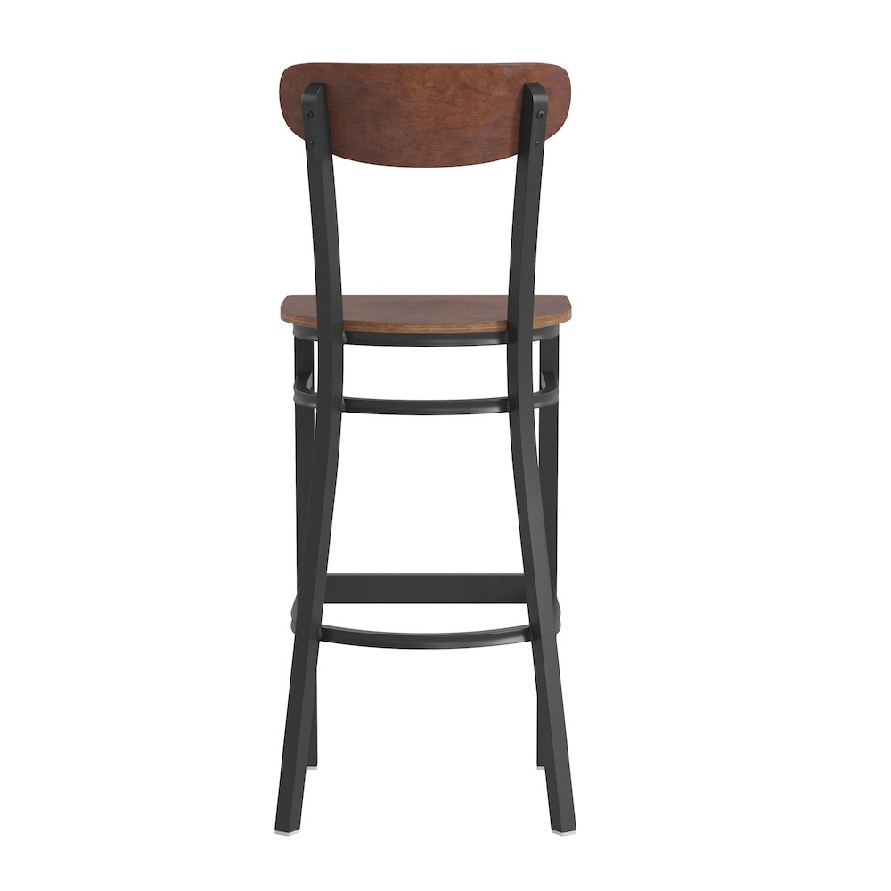 Commercial Grade Bar Stool with Solid Wood Back and Seat. Picture 8