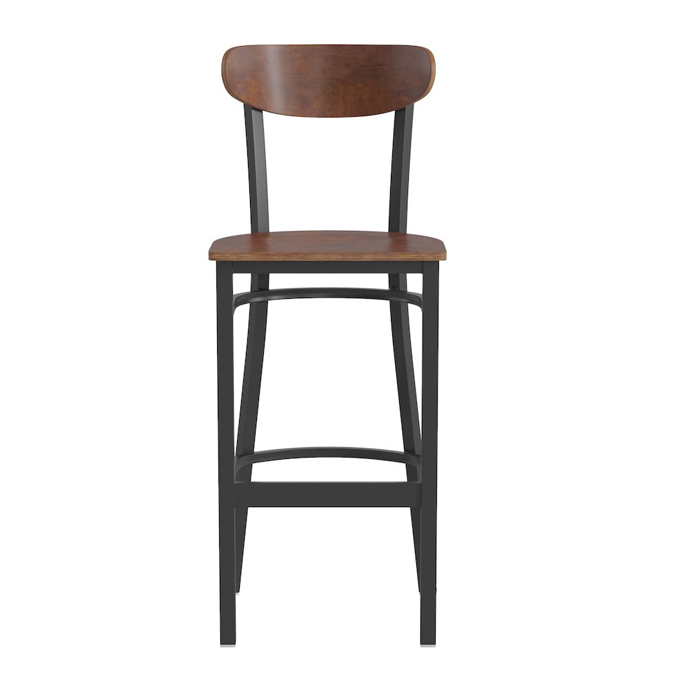 Commercial Grade Bar Stool with Solid Wood Back and Seat. Picture 10