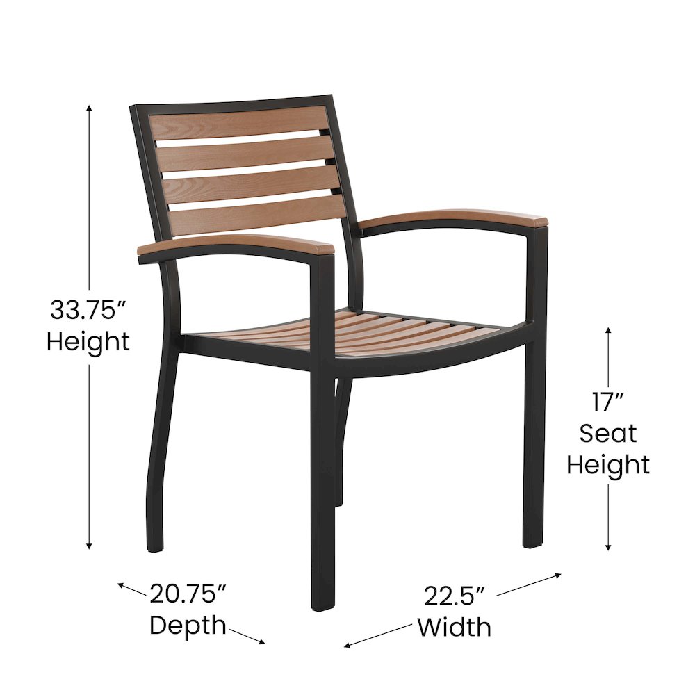 5 Piece Table Set - 2 Stackable Chairs, 36" Table, Teal Umbrella, Base. Picture 9