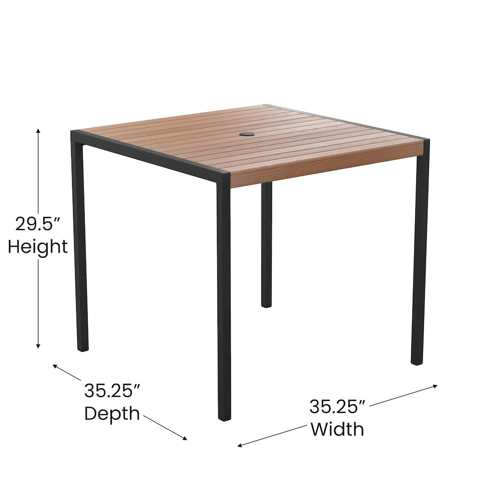 5 Piece Dining Table Set - Poly Slats - 35" Table - 4 Club Chairs. Picture 6