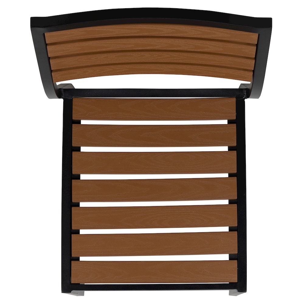 3 Piece Patio Table Set - Poly Slats - 35" Table with 2 Stackable Chairs. Picture 12