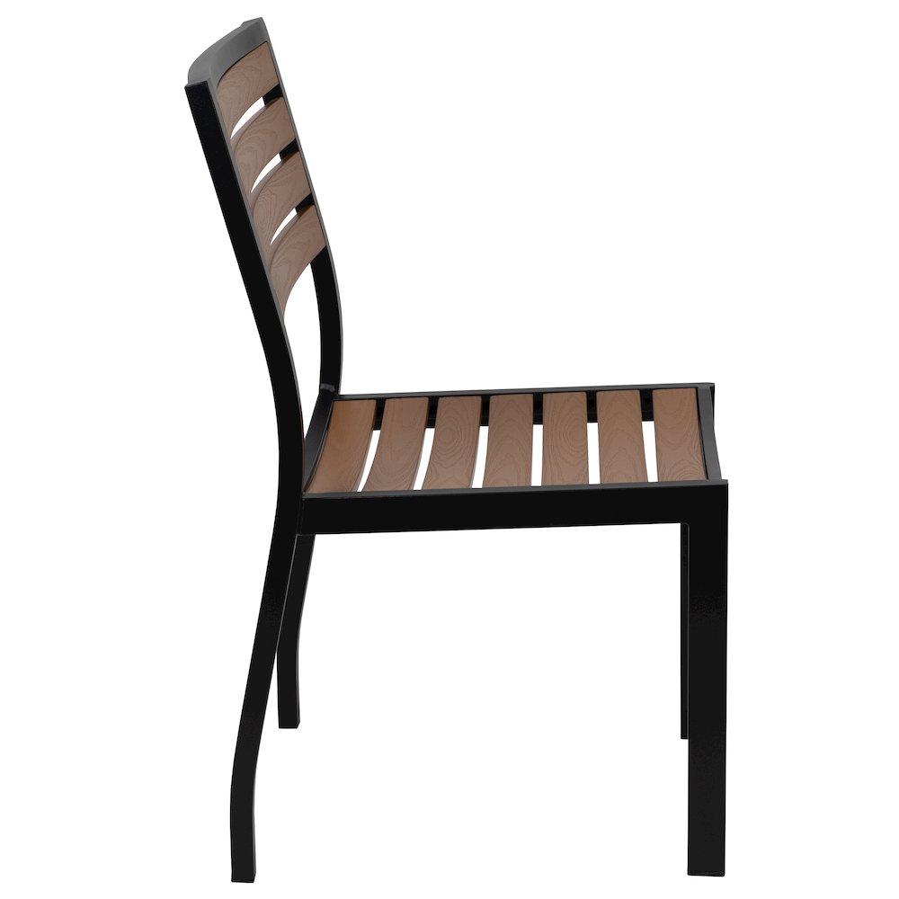 3 Piece Patio Table Set - Poly Slats - 35" Table with 2 Stackable Chairs. Picture 10