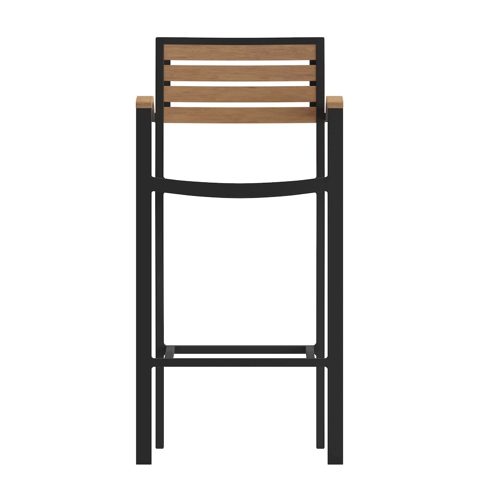 Contemporary All-Weather Patio Bar Stool with Arms. Picture 11