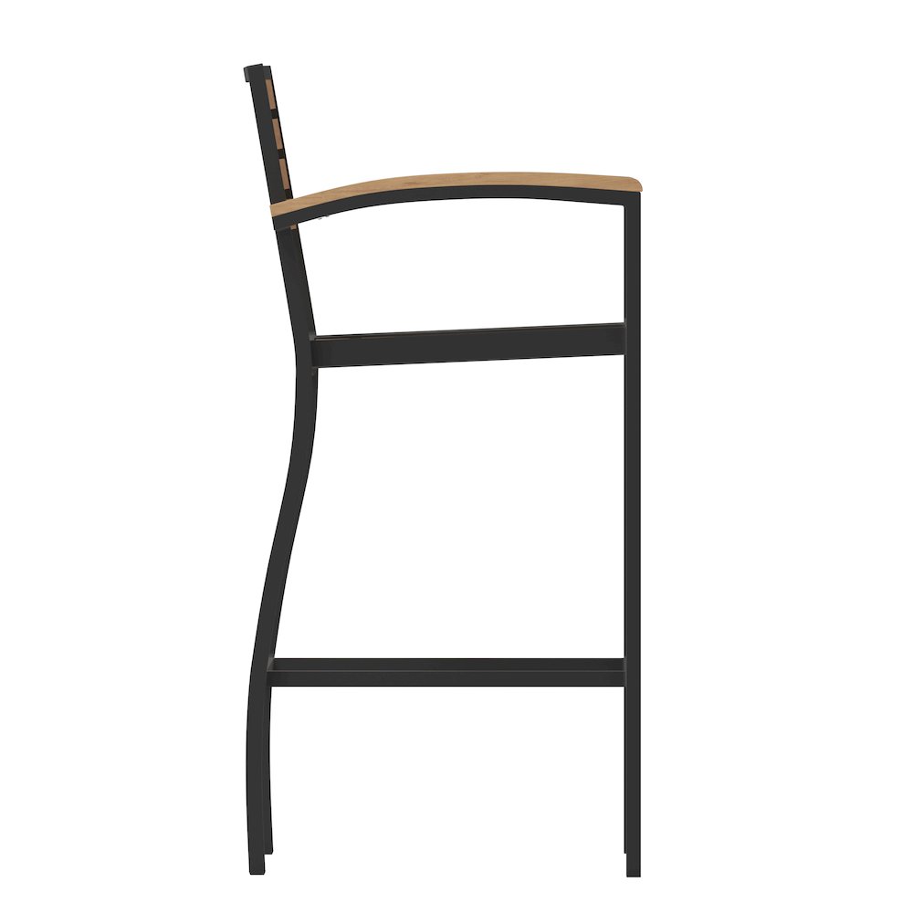 Contemporary All-Weather Patio Bar Stool with Arms. Picture 10