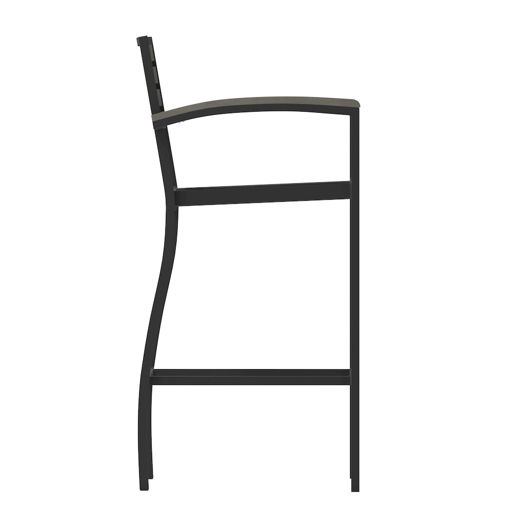 Contemporary All-Weather Patio Bar Stool with Arms. Picture 10