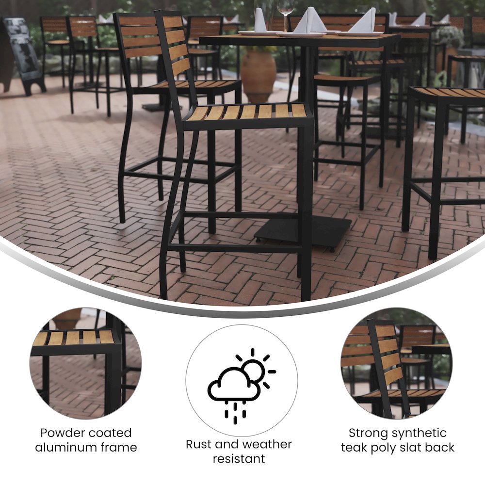 Contemporary All-Weather Patio Bar Stool. Picture 4
