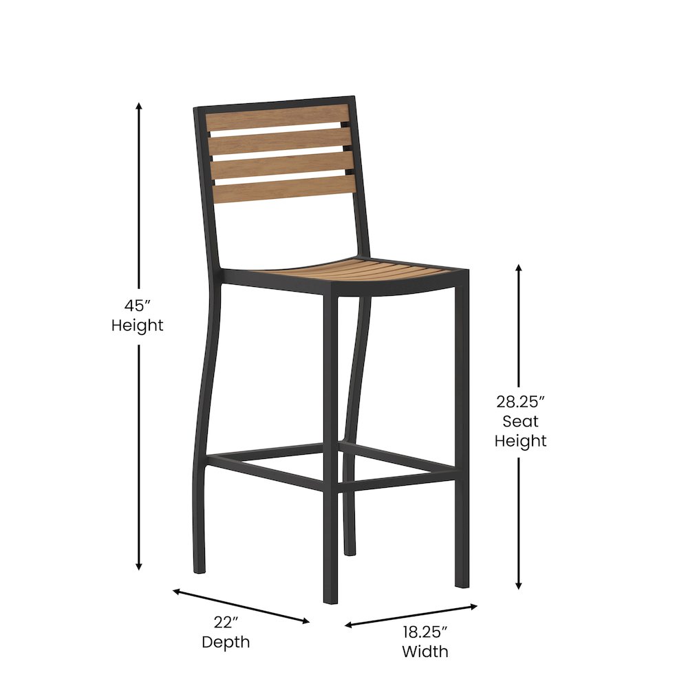 Contemporary All-Weather Patio Bar Stool. Picture 5