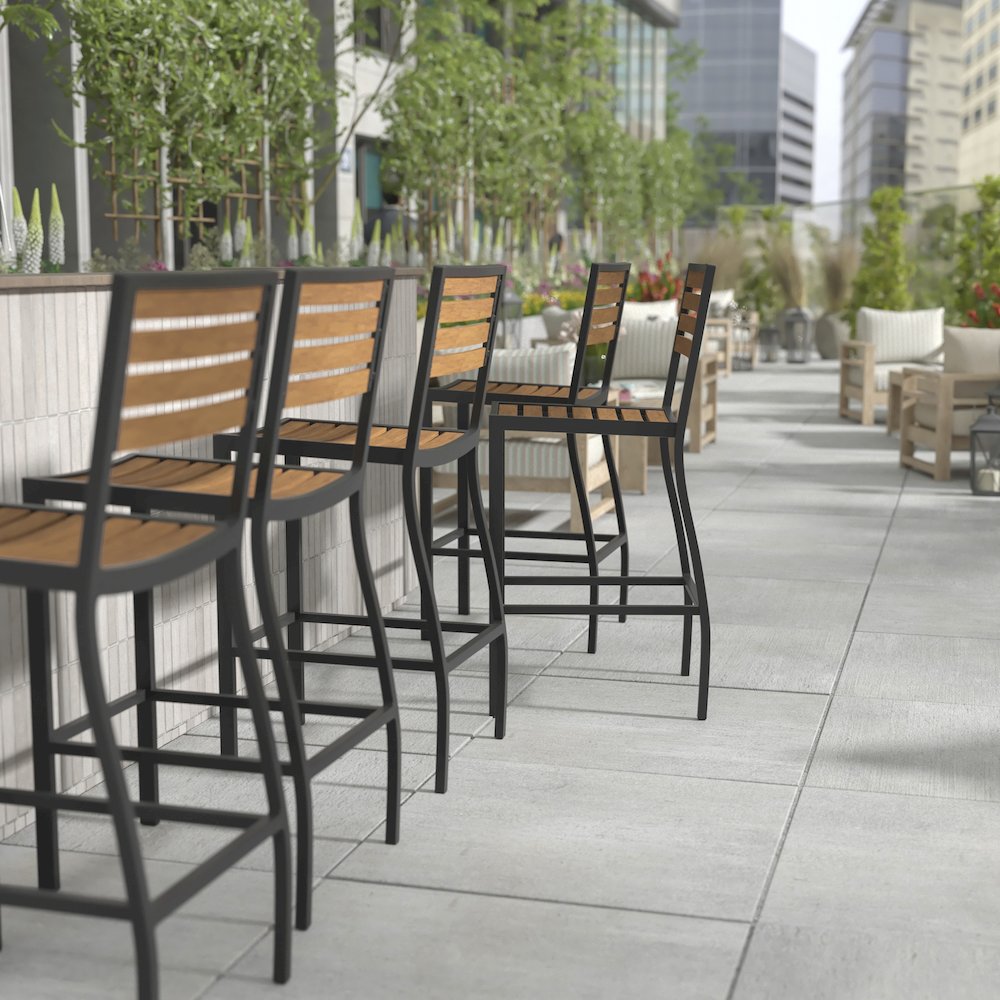 Contemporary All-Weather Patio Bar Stool. Picture 6