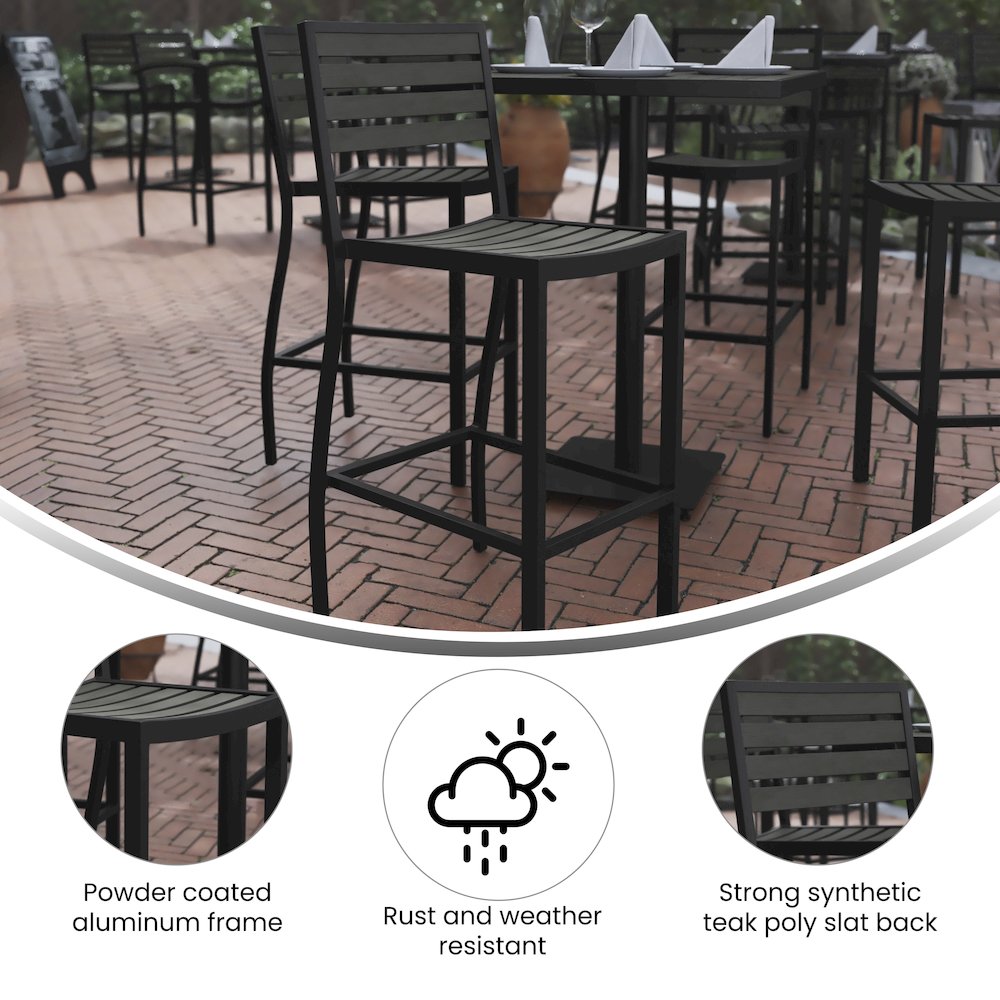 Contemporary All-Weather Patio Bar Stool. Picture 4