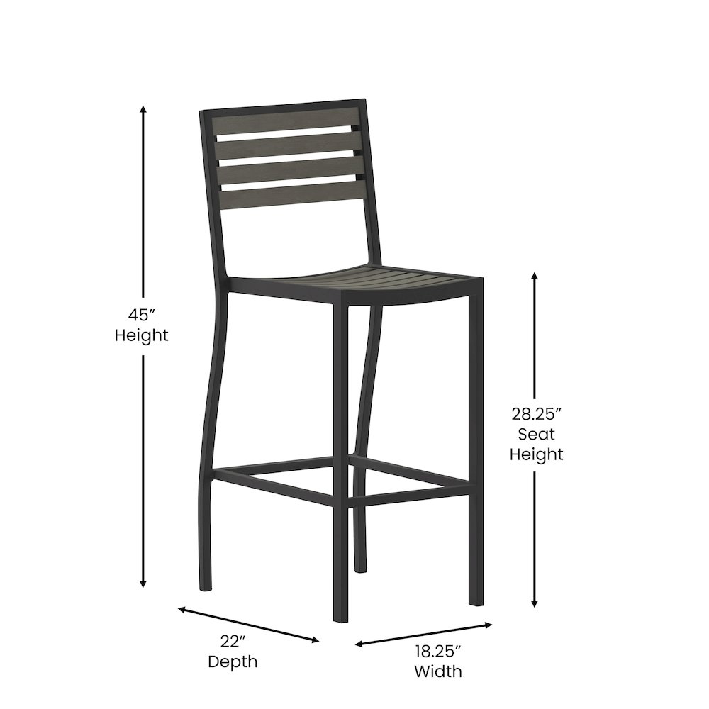 Contemporary All-Weather Patio Bar Stool. Picture 5