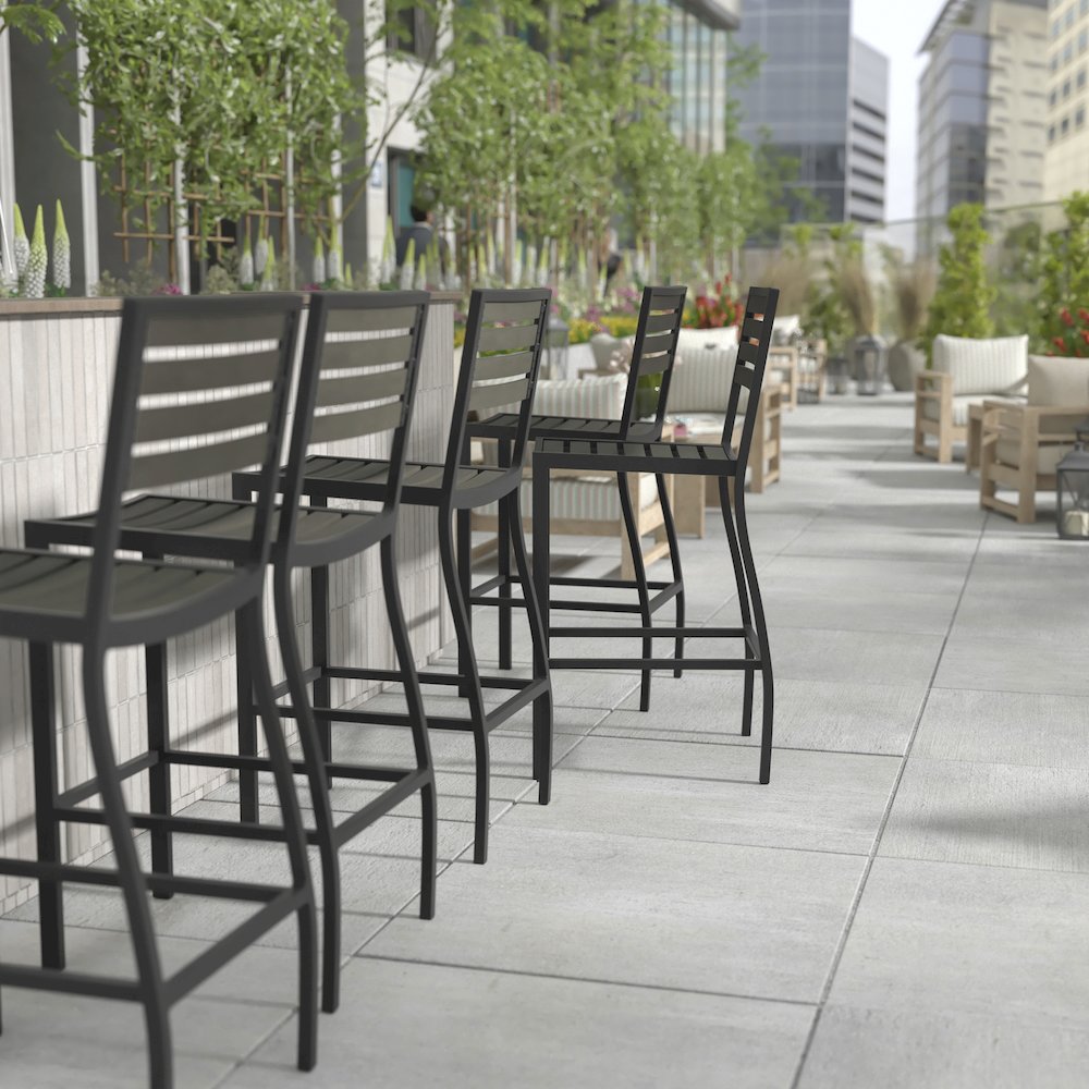 Contemporary All-Weather Patio Bar Stool. Picture 6