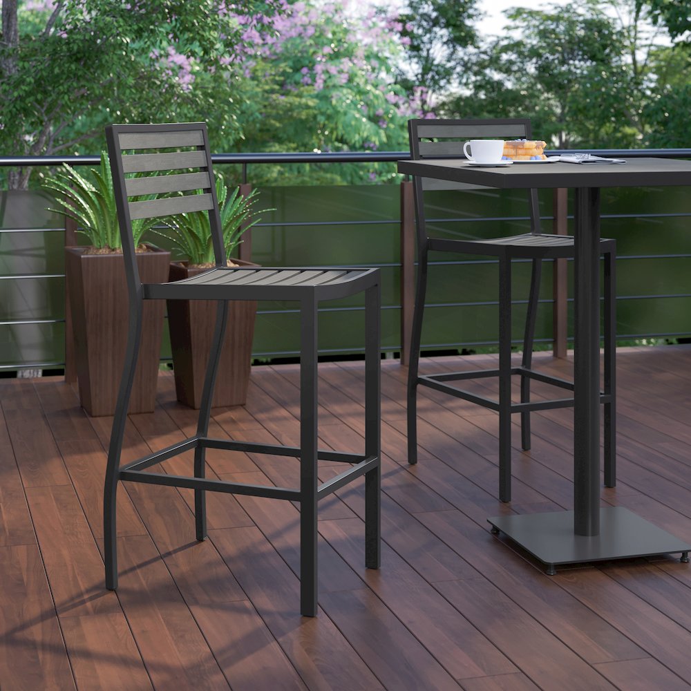 Contemporary All-Weather Patio Bar Stool. Picture 7