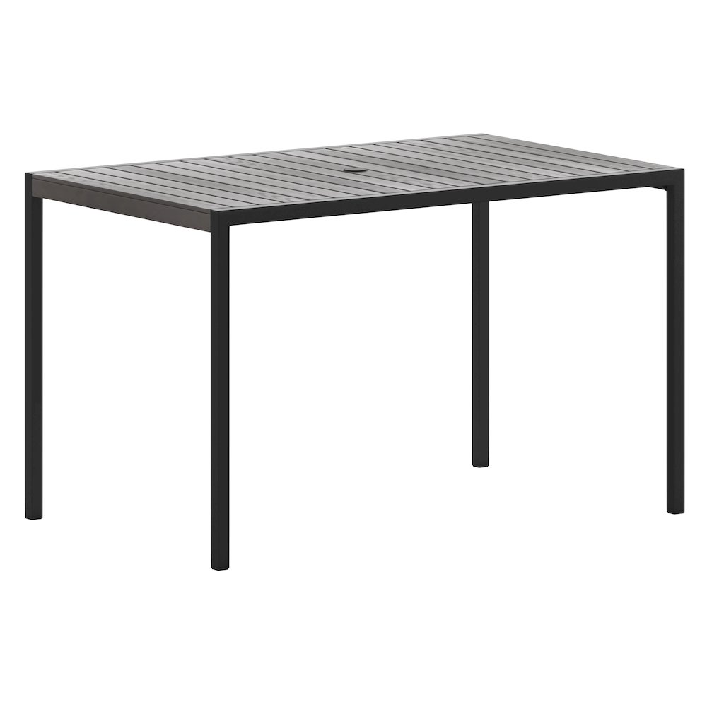 Outdoor Patio Dining Table with Umbrella Holder Hole. Picture 1