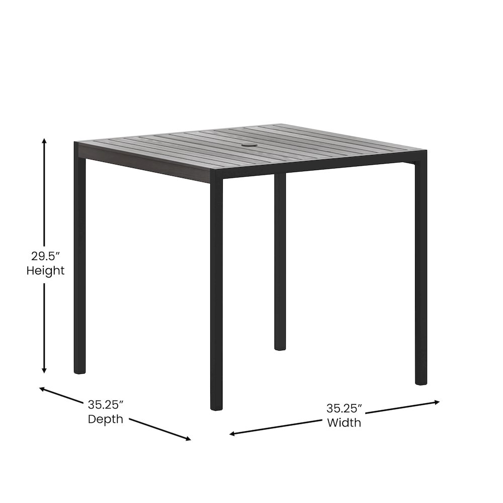 Outdoor Patio Dining Table with Umbrella Holder Hole. Picture 4
