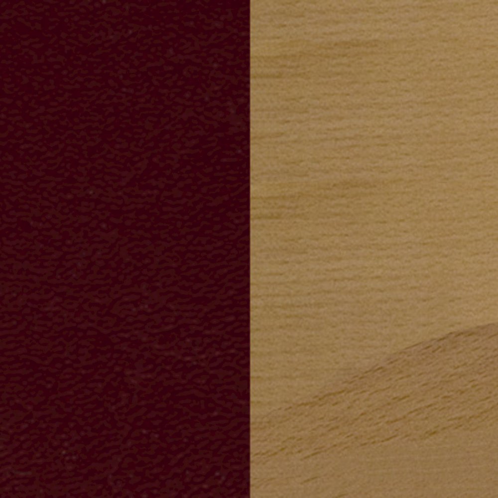 Ladder Back Natural Wood Restaurant Barstool - Burgundy Vinyl Seat. Picture 7