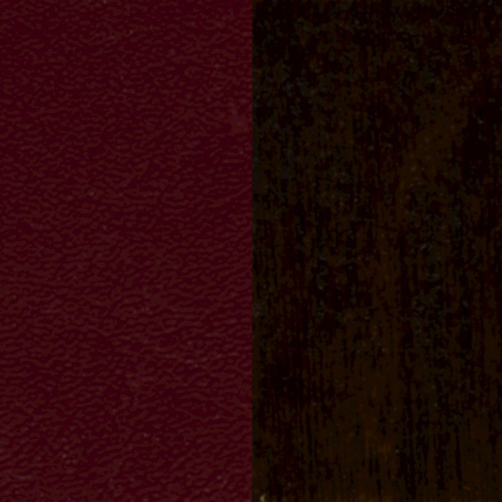 Ladder Back Walnut Wood Restaurant Barstool - Burgundy Vinyl Seat. Picture 7
