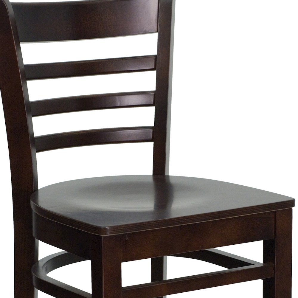 Ladder Back Walnut Wood Restaurant Barstool. Picture 7