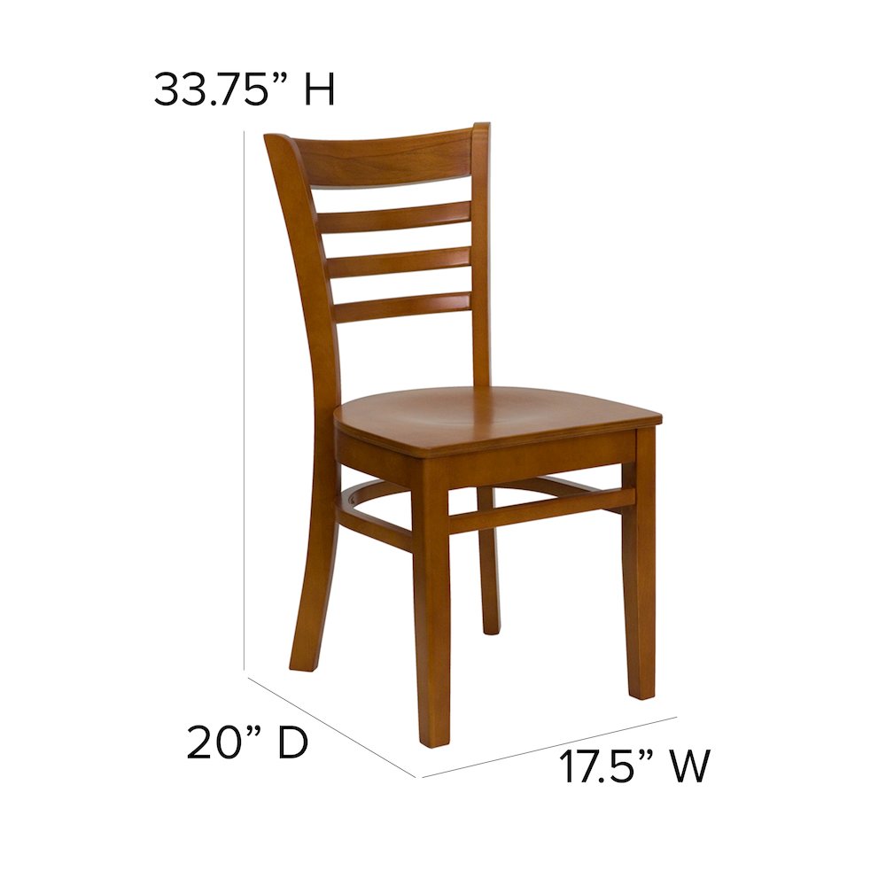 Ladder Back Cherry Wood Restaurant Chair. Picture 5
