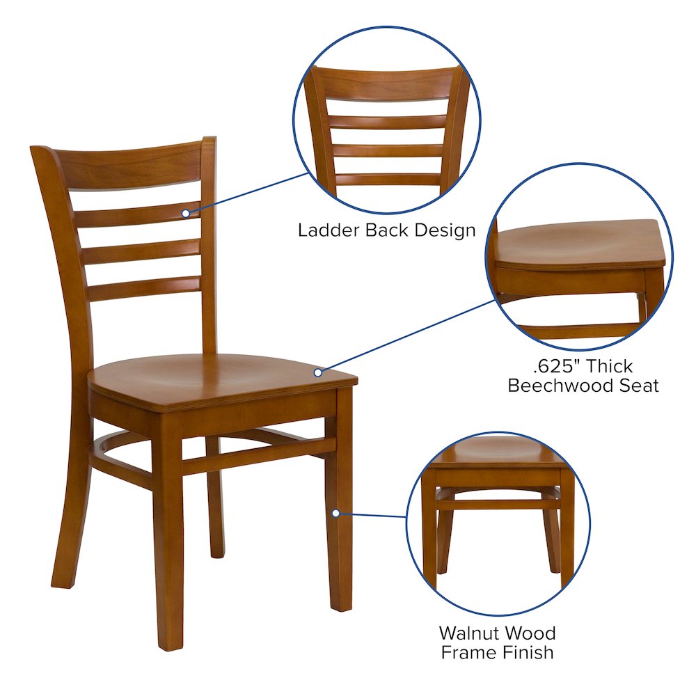 Ladder Back Cherry Wood Restaurant Chair. Picture 4