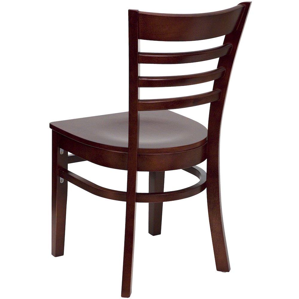 Ladder Back Mahogany Wood Restaurant Chair. Picture 6